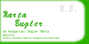 marta bugler business card